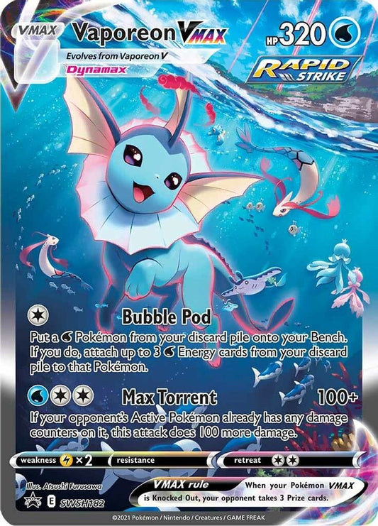 Vaporeon VMAX SWSH182 Holo Promo Sword & Shield Promo Pokemon Near Mint