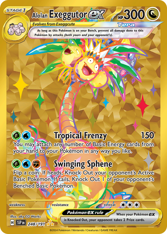 Alolan Exeggutor ex 248/191 Hyper Rare Surging Sparks Pokemon Near Mint