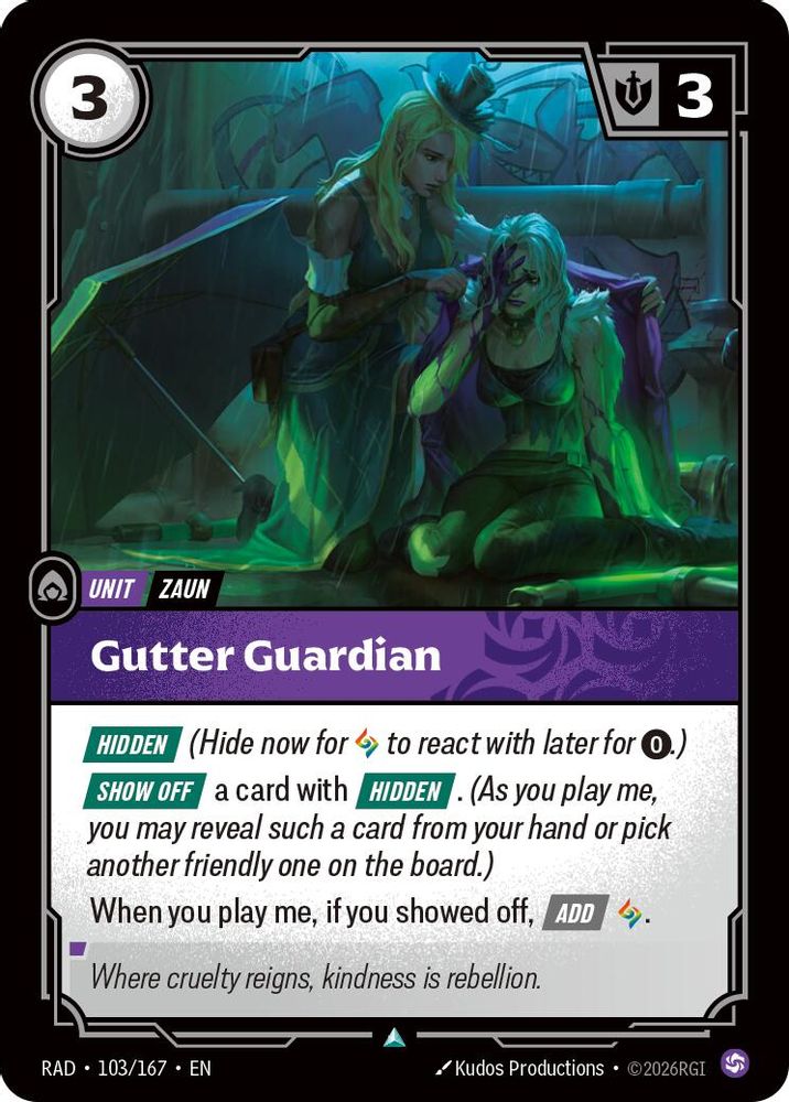 Gutter Guardian 103/167 Uncommon Radiance Riftbound Near Mint