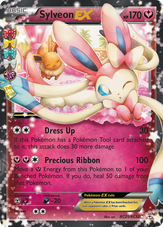 Sylveon EX RC21/RC32 Holo EX Rare Generations Pokemon Holo Lightly Played