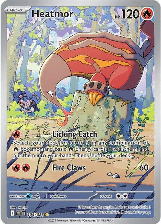 Heatmor 104/086 Illustration Rare White Flare Pokemon Holo Near Mint
