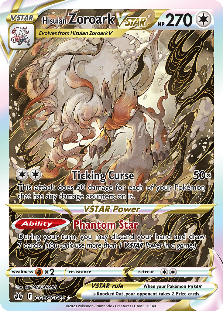 Hisuian Zoroark VSTAR GG56/GG70 Holo Crown Zenith Galarian Gallery Pokemon NM