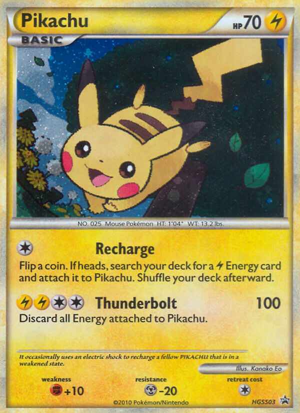Pikachu HGSS03 Promo HGSS Black Star Promos Pokemon Lightly Played