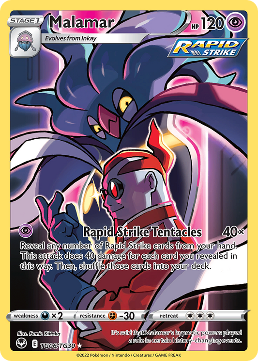 Malamar TG06/TG30 Holo Silver Tempest Trainer Gallery Pokemon Holo NM