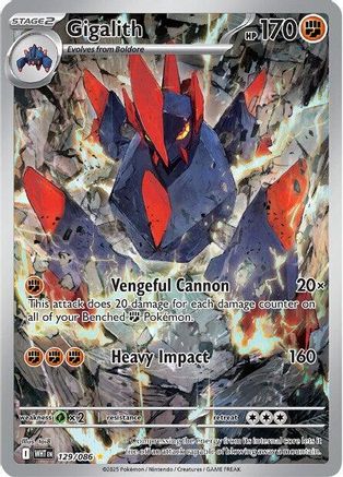 Gigalith 129/086 Illustration Rare White Flare Pokemon Near Mint