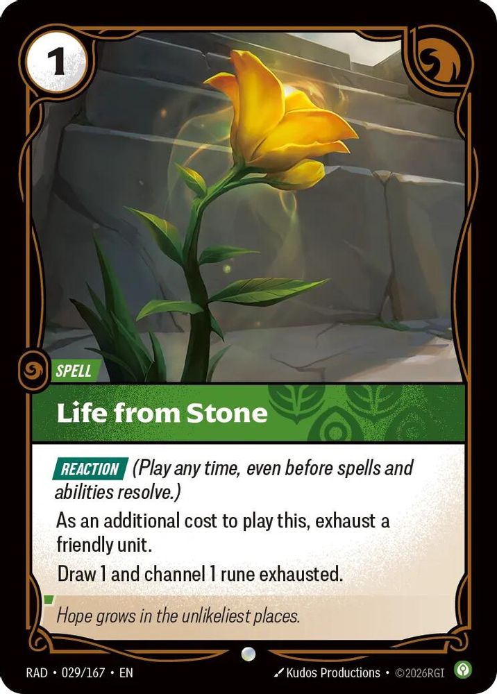 Life from Stone 029/167 Common Radiance Riftbound Near Mint
