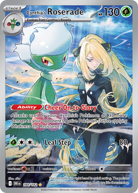 Cynthia's Roserade 184/182 Illustration Rare Destined Rivals Pokemon Near Mint