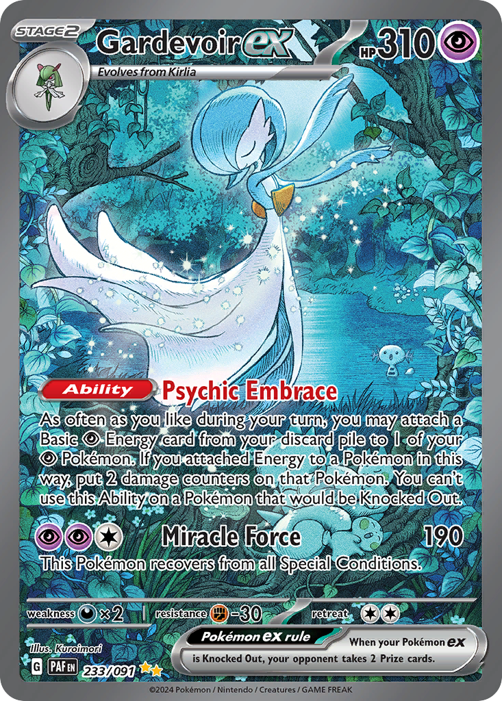 Gardevoir ex 233/091 Special Illustration Rare Paldean Fates Pokemon Holo NM
