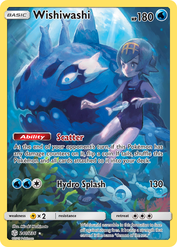 Wishiwashi 240/236 Secret Rare Cosmic Eclipse Pokemon Near Mint