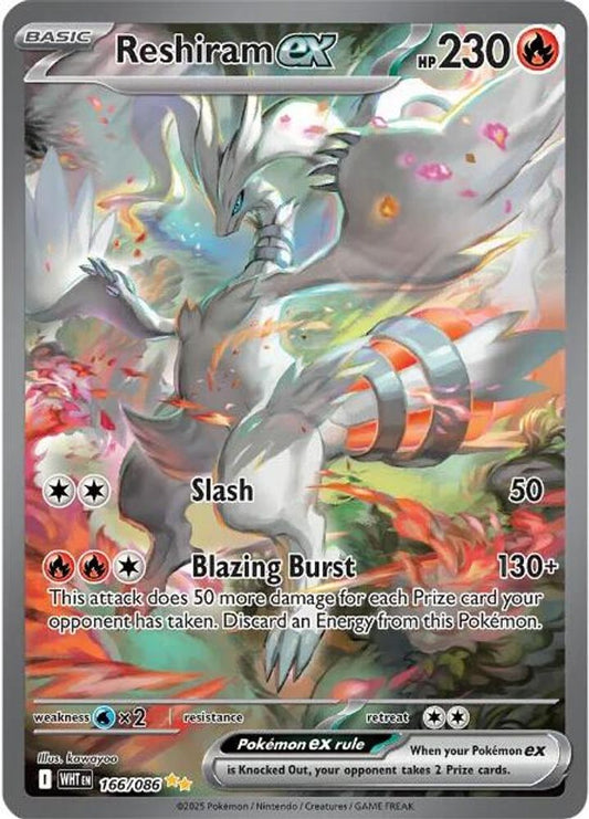 Reshiram ex 166/086 Holo Special Illustration Rare White Flare Pokemon Near Mint
