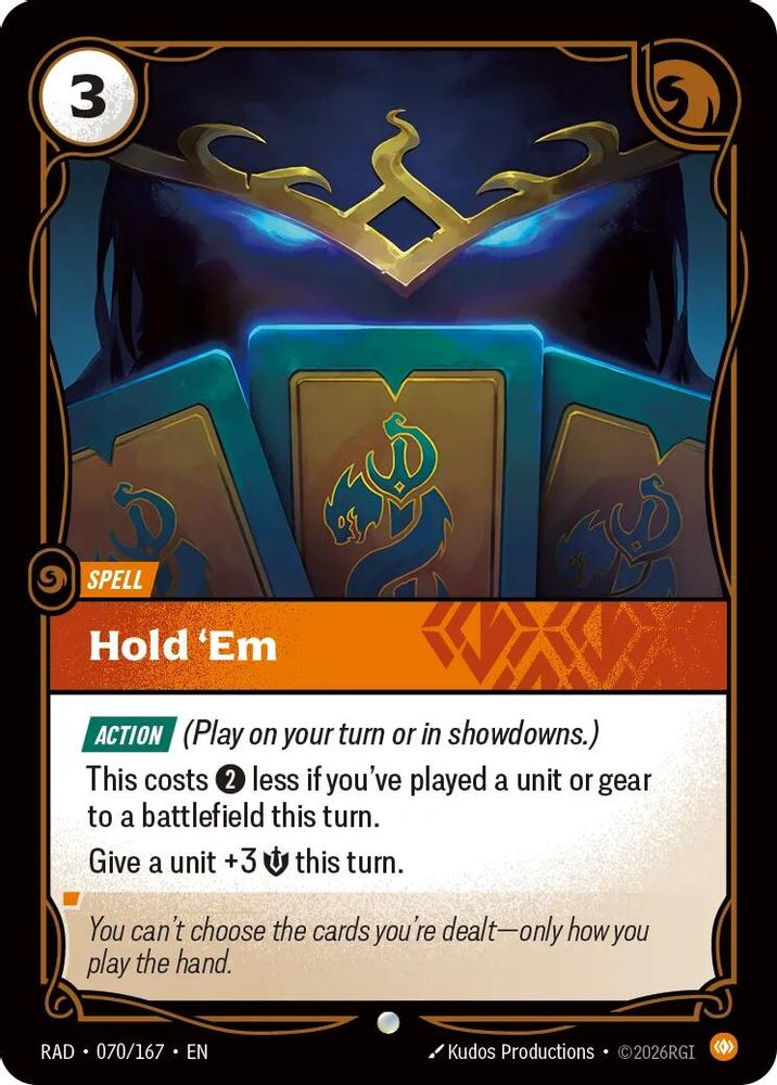 Hold 'Em 070/167 Common Radiance Riftbound Near Mint