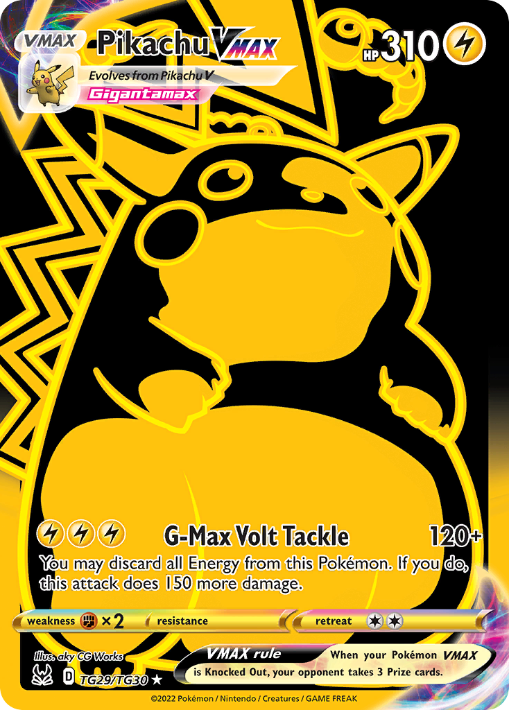 Pikachu VMAX TG29/TG30 Secret Rare Lost Origin Trainer Gallery Pokemon Near Mint
