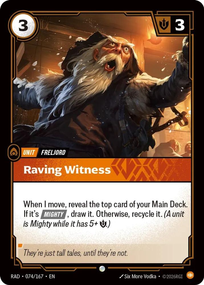 Raving Witness 074/167 Common Radiance Riftbound Near Mint