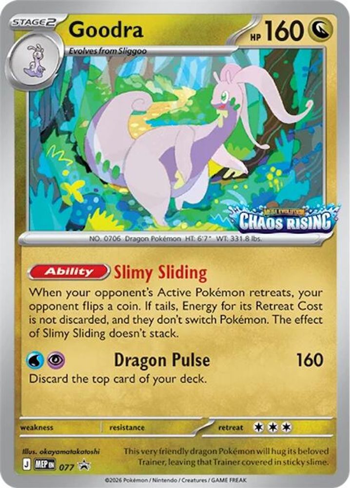 Goodra (Chaos Rising Stamped) 077 Holo Promo ME: Mega Evolution Promo Pokemon NM