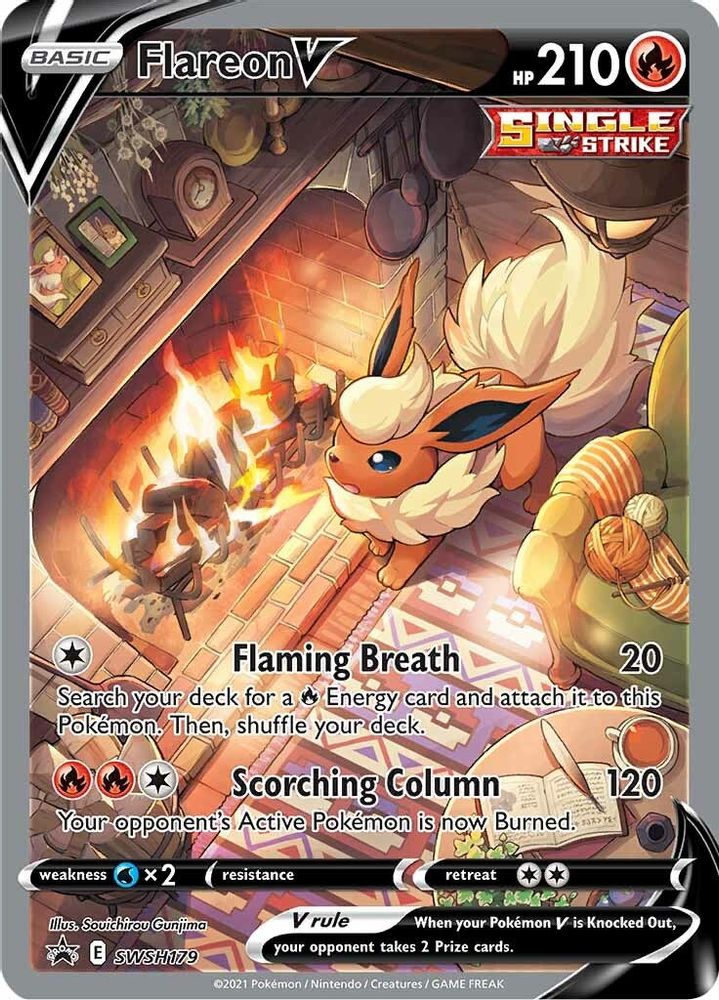 Flareon V SWSH179 Holo Promo Sword & Shield Promo Pokemon Near Mint