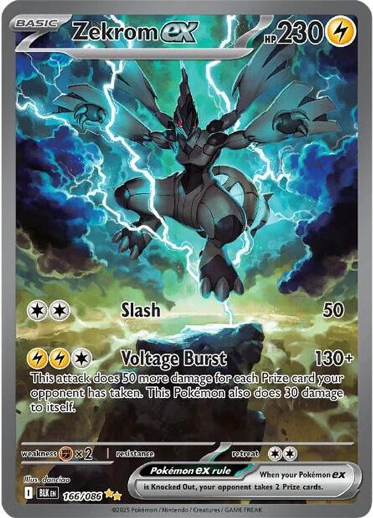Zekrom ex 166/086 Holo Special Illustration Rare Black Bolt Pokemon Near Mint