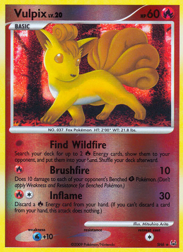 Vulpix SH6/127 Rare Platinum Pokemon Reverse Holo Lightly Played