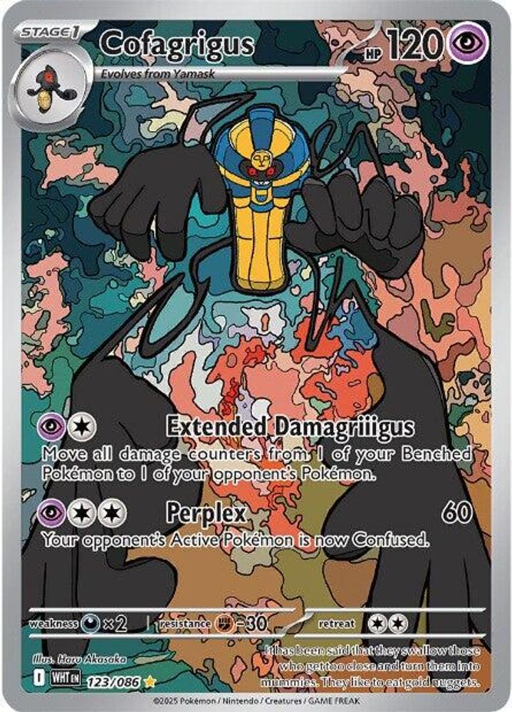 Cofagrigus 123/086 Illustration Rare White Flare Pokemon Holo Near Mint