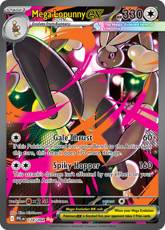 Mega Lopunny ex 128/094 Special Illustration Rare Phantasmal Flames Pokemon NM