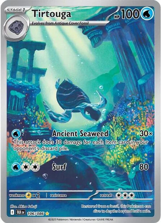 Tirtouga 106/086 Holo Illustration Rare Black Bolt Pokemon Near Mint