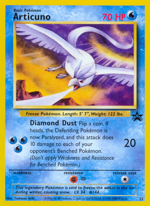 Articuno 22 Promo Wizards Black Star Promos Pokemon Lightly Played