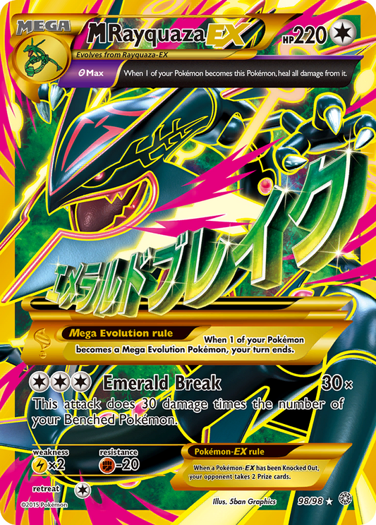 M Rayquaza EX 98/98 Secret Rare Ancient Origins Pokemon Holo Lightly Played