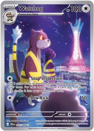 Watchog 097/086 Shiny Rare ME04: Chaos Rising Pokemon Near Mint