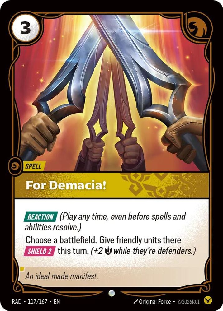 For Demacia! 117/167 Common Radiance Riftbound Near Mint