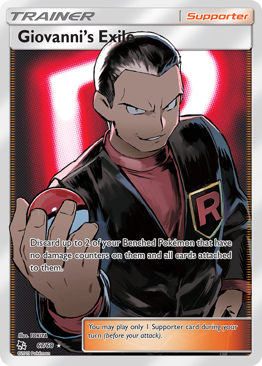 Giovanni's Exile 67/68 Ultra Rare Hidden Fates Pokemon Holo Near Mint