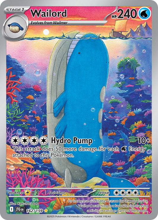 Wailord 162/159 Illustration Rare Journey Together Pokemon Holo Near Mint