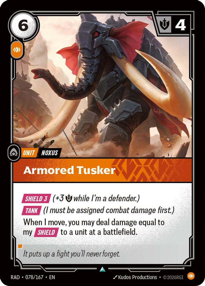 Armored Tusker 078/167 Uncommon Radiance Riftbound Near Mint