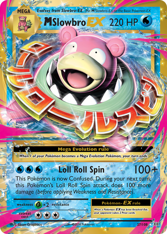 M Slowbro EX 27/108 Holo EX Rare Evolutions Pokemon Near Mint