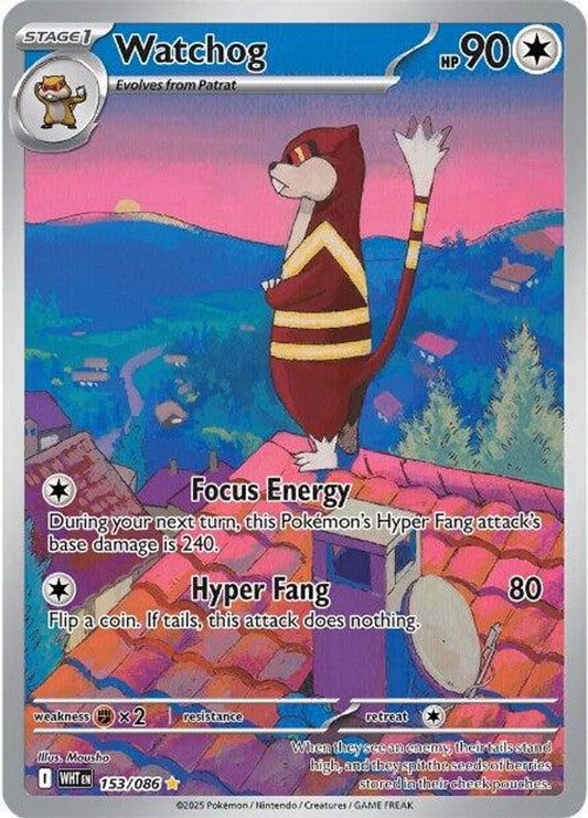 Watchog 153/086 Holo Illustration Rare White Flare Pokemon Near Mint