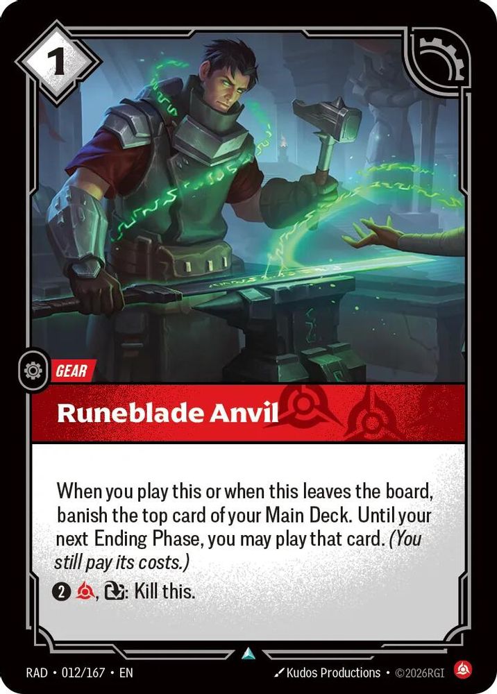 Runeblade Anvil 012/167 Uncommon Radiance Riftbound Near Mint