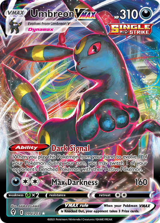 Umbreon VMAX 095/203 Holo VMAX Rare Evolving Skies Pokemon Near Mint