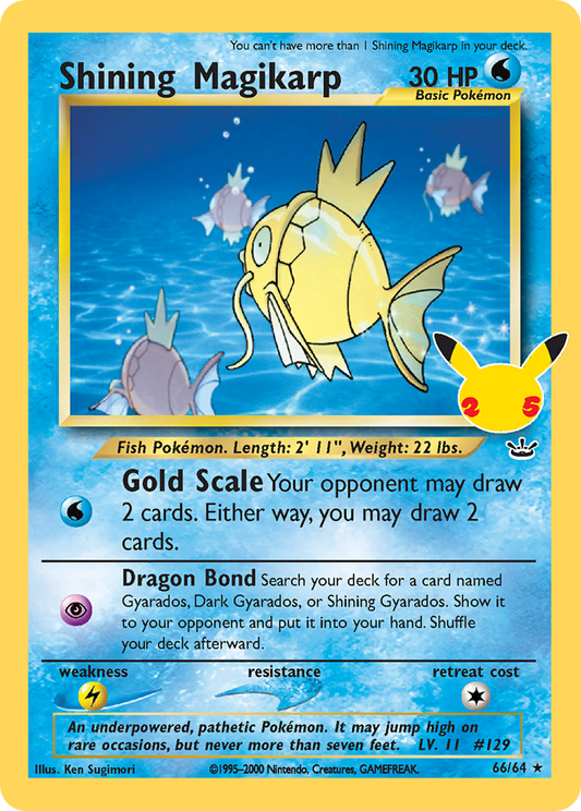 Shining Magikarp 66/64 Celebrations: Classic Collection Pokemon NM