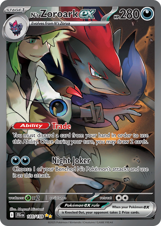 N's Zoroark ex 185/159 Journey Together Pokemon Holo NM