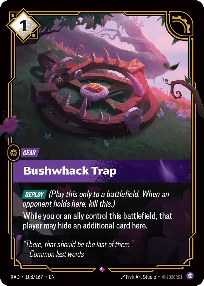 Bushwhack Trap 108/167 Rare Radiance Riftbound Foil Near Mint