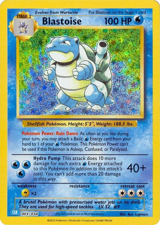 Blastoise 003/034 Holo Classic Collection Trading Card Game Classic Pokemon NM