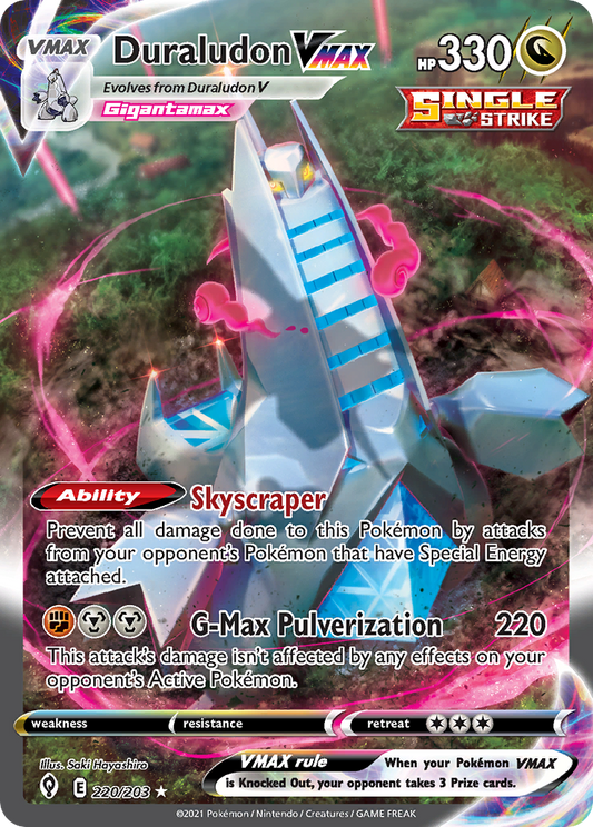 Duraludon VMAX 220/203 Alternate Art Evolving Skies Pokemon Holo Near Mint