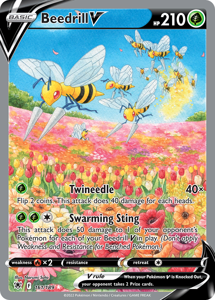 Beedrill V 161/189 Ultra Rare Astral Radiance Pokemon Holo Near Mint