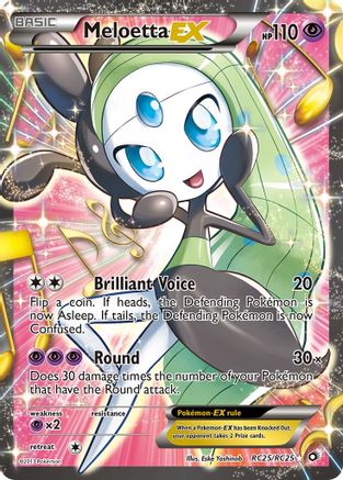 Meloetta EX (Full Art) RC25/RC25 Holo Legendary Treasures: Radiant Collection NM
