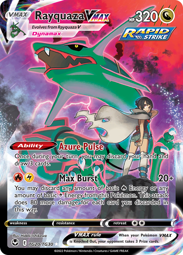 Rayquaza VMAX TG20/TG30 Holo VMAX Rare Silver Tempest Trainer Gallery Pokemon NM