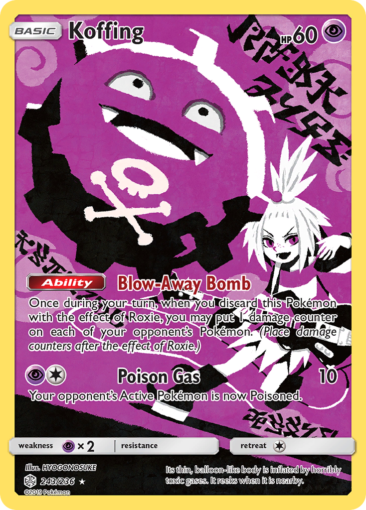 Koffing 243/236 Secret Rare Cosmic Eclipse Pokemon Holo Near Mint
