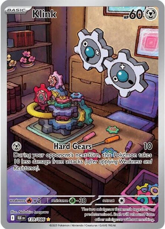 Klink 139/086 Holo Illustration Rare Black Bolt Pokemon Near Mint