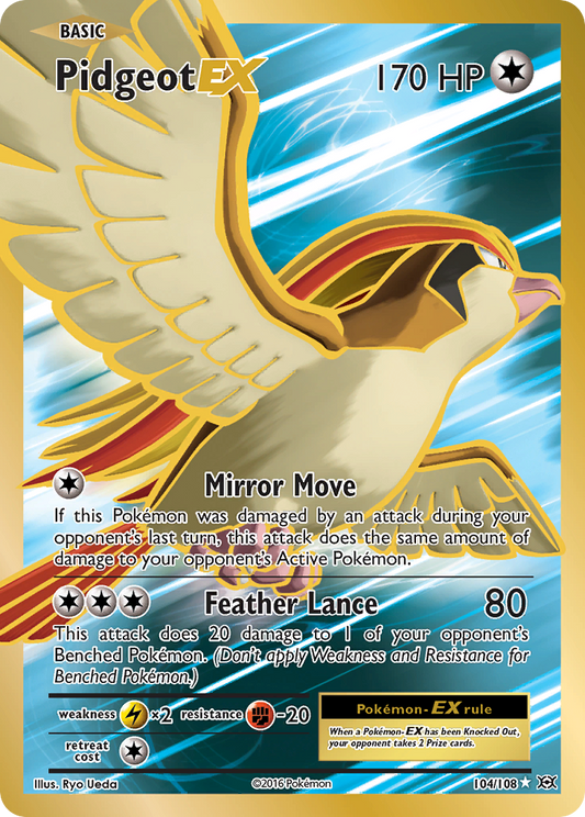 Pidgeot EX 104/108 Ultra Rare Evolutions Pokemon Holo Near Mint