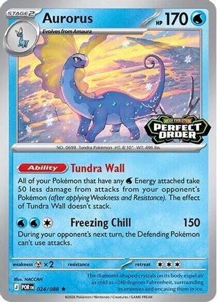 Aurorus (Perfect Order Stamped) 024/088 Promo Pokemon NM (Sealed)