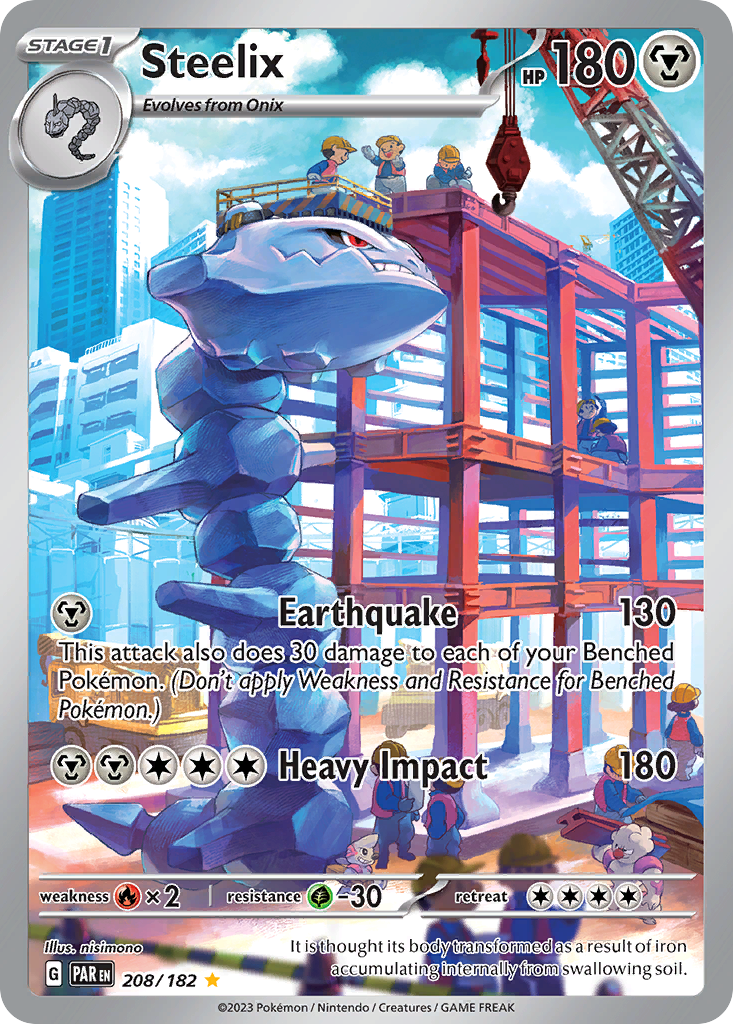 Steelix 208/182 Illustration Rare Paradox Rift Pokemon Holo Near Mint