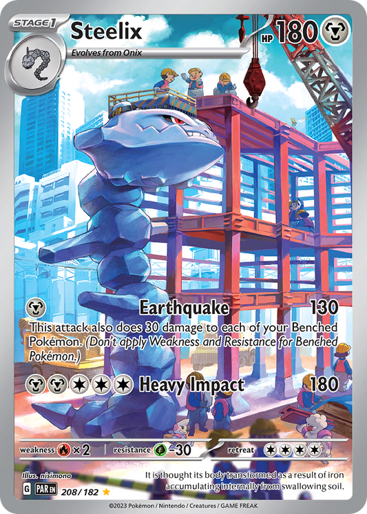 Steelix 208/182 Illustration Rare Paradox Rift Pokemon Holo Near Mint