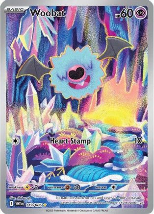 Woobat 119/086 Illustration Rare White Flare Pokemon Holo Near Mint